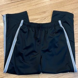 Tek Gear gym pants boys XL basketball black drawstring waist zipper pant leg